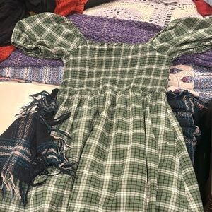 CO Green Plaid Casual Dress